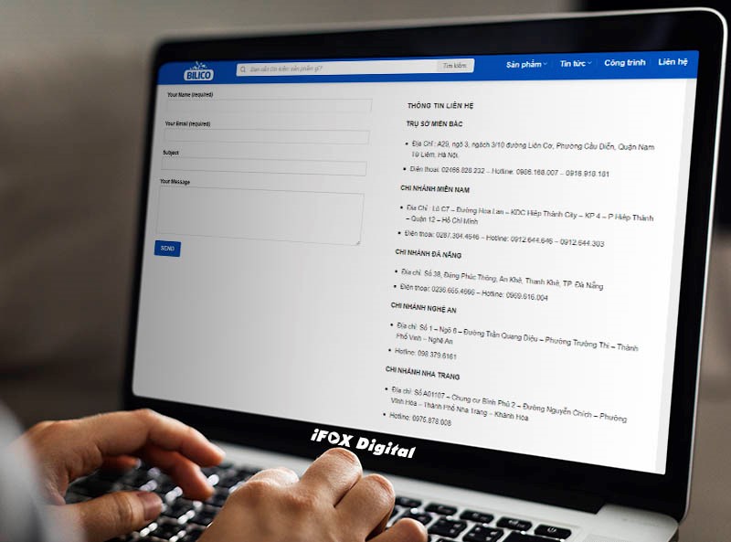 Tối ưu giao diện trang liên hệ website của Bilico Tối ưu giao diện trang liên hệ website của Bilico
