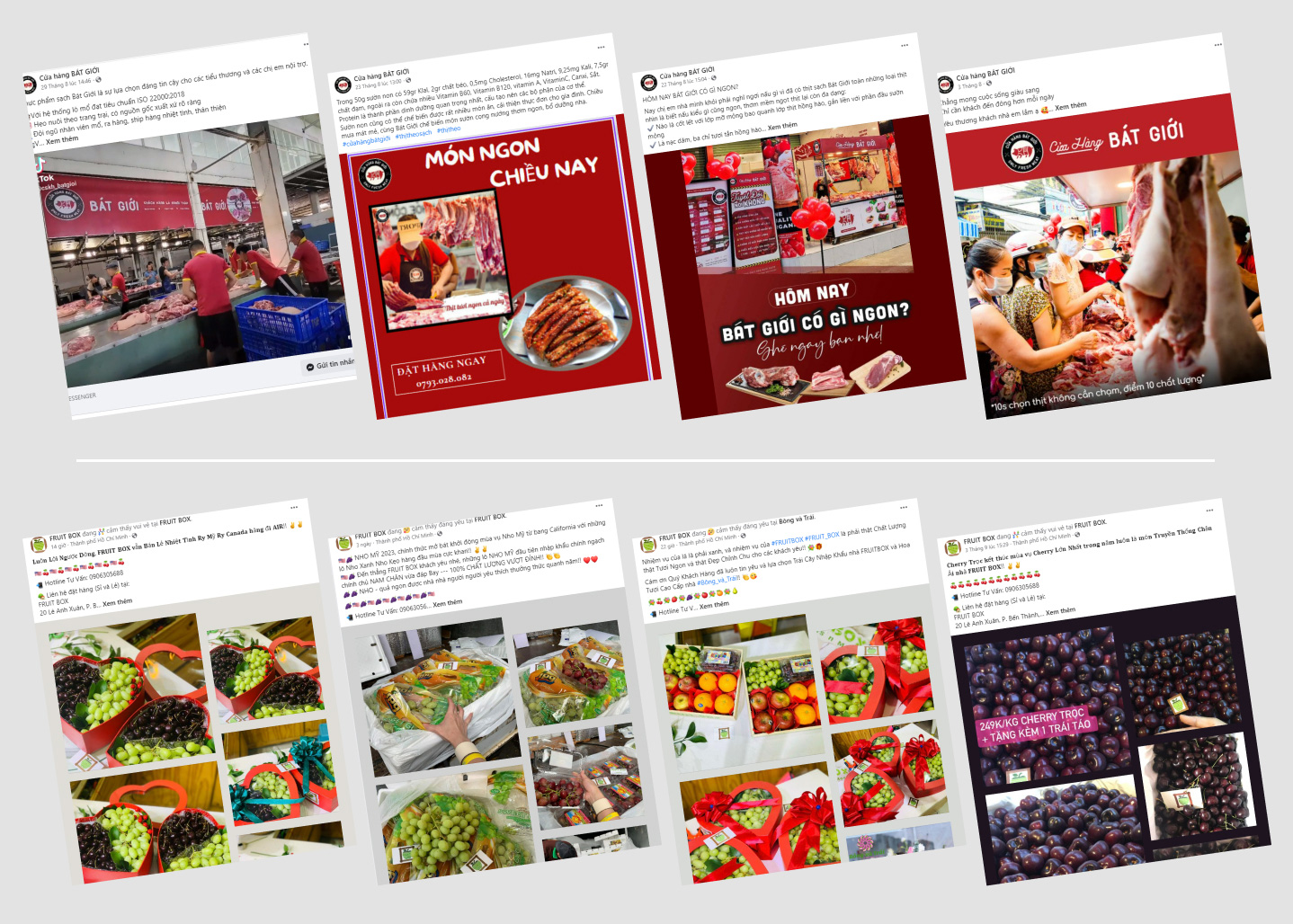 showcase mkt thực phẩm tươi sống