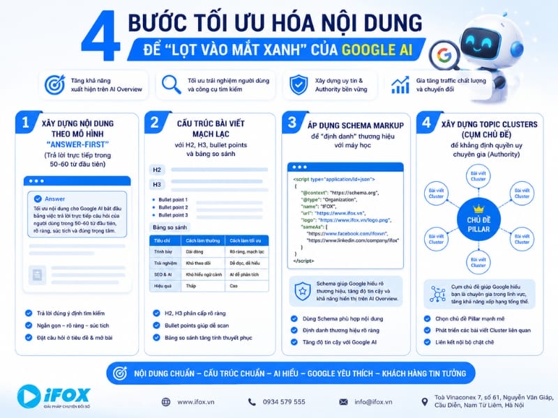 4 bước tối ưu hóa nội dung để "lọt vào mắt xanh" của Google AI