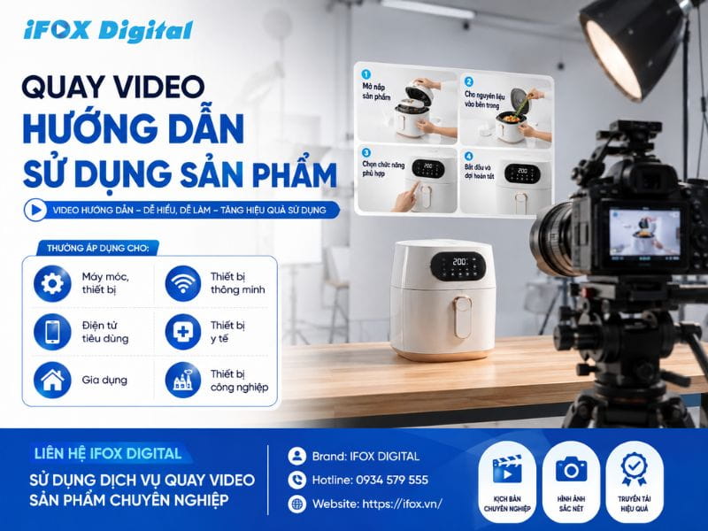 <em><span style="color: #0000ff;">Quay video quảng cáo sản phẩm</span></em>