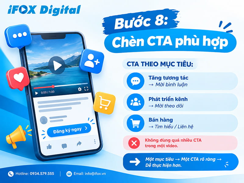 Bước 8: Chèn CTA phù hợp
