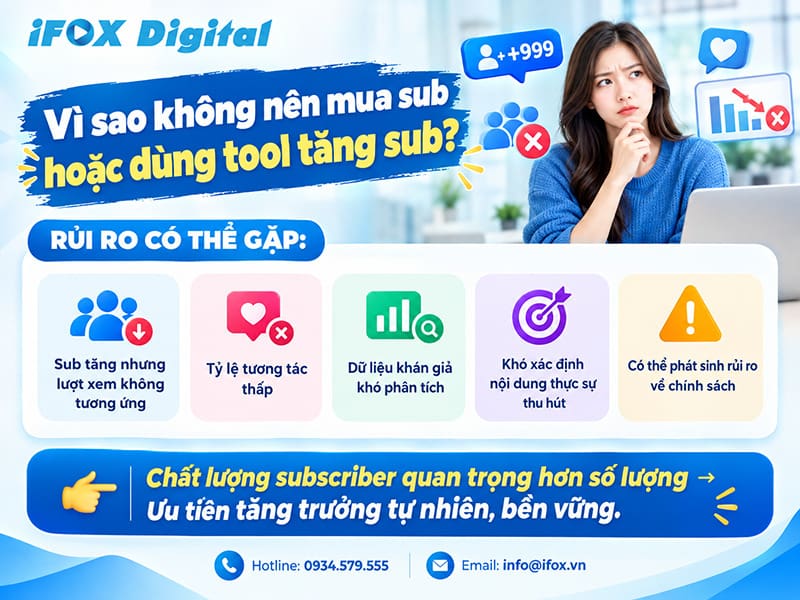 Vì sao không nên mua sub hoặc dùng tool tăng sub?