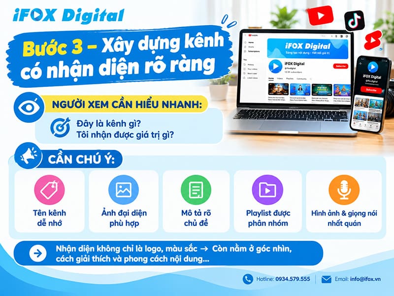 Bước 3 – Xây dựng kênh có nhận diện rõ ràng