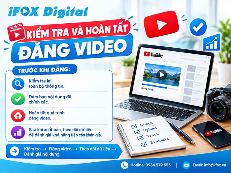 Kiểm tra và hoàn tất đăng video