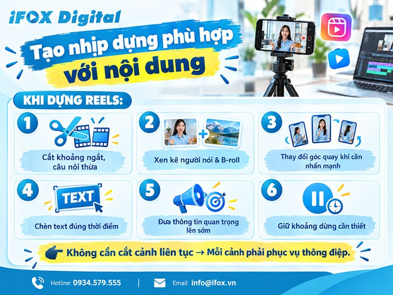 Tạo nhịp dựng phù hợp với nội dung