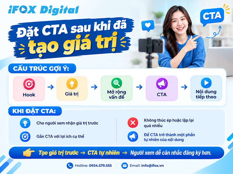 Đặt CTA sau khi đã tạo giá trị