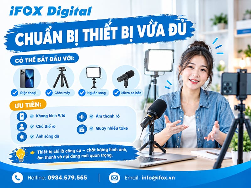 Chuẩn bị thiết bị vừa đủ