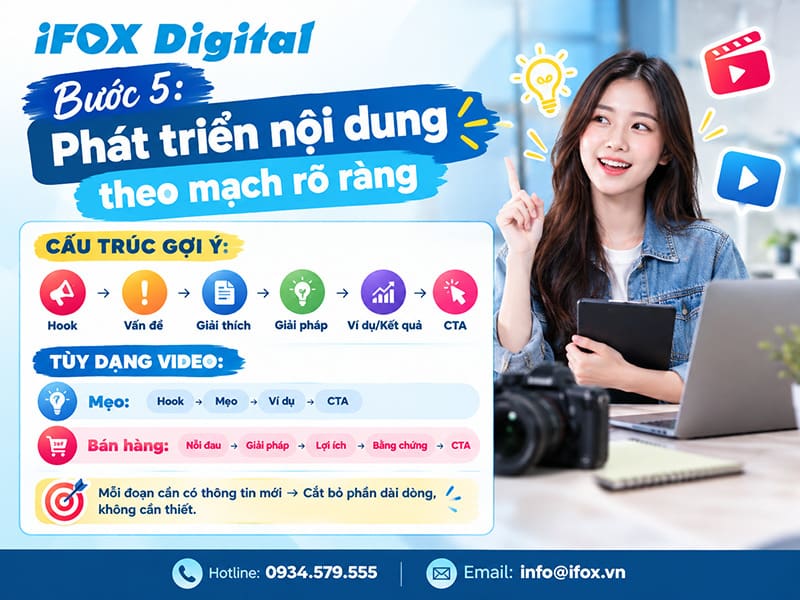 Bước 5: Phát triển nội dung theo mạch rõ ràng