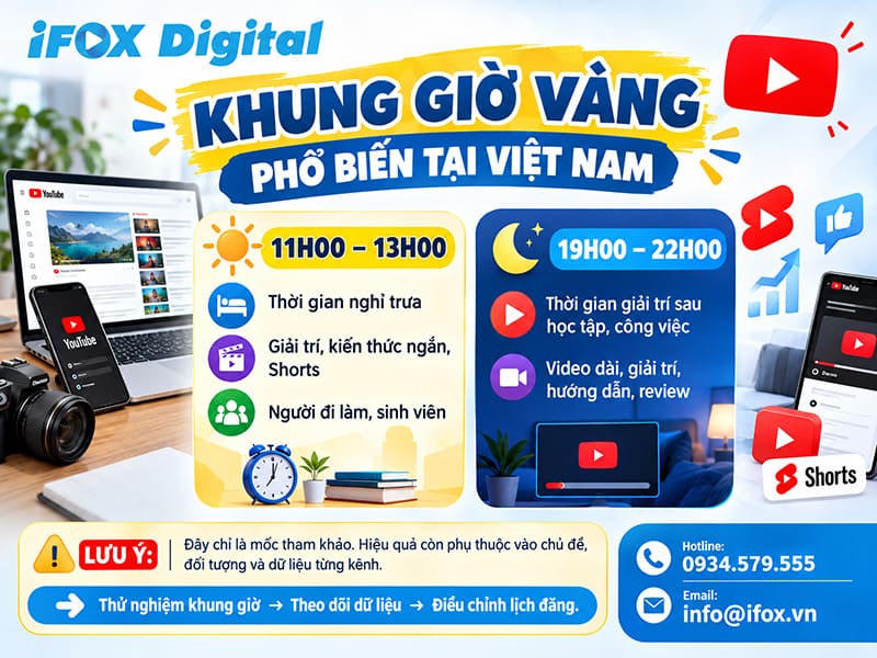 Khung giờ vàng phổ biến tại Việt Nam