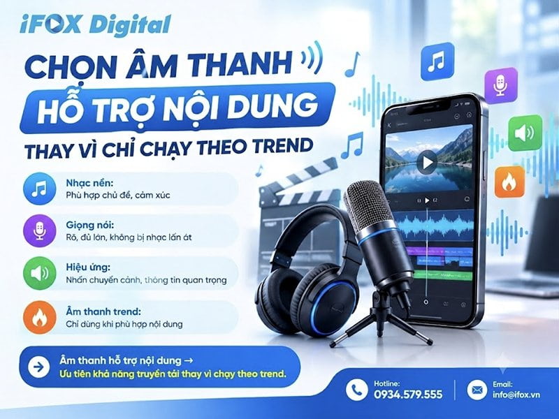 Chọn âm thanh hỗ trợ nội dung thay vì chỉ chạy theo trend