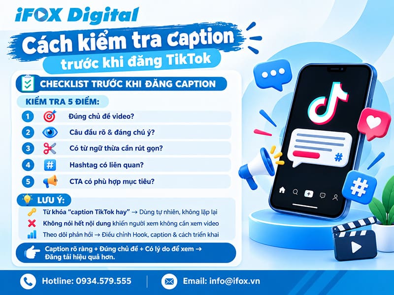 Cách kiểm tra caption trước khi đăng TikTok