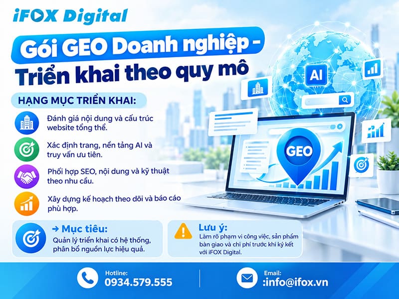 Gói GEO Doanh nghiệp – Triển khai theo quy mô
