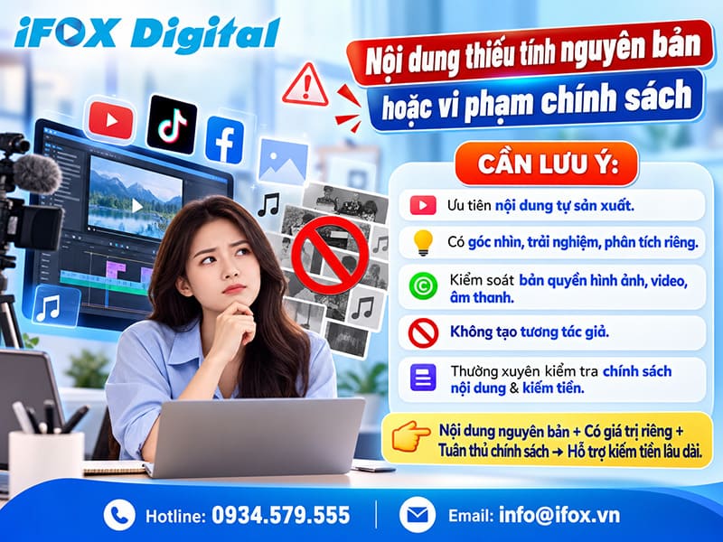 Nội dung thiếu tính nguyên bản hoặc vi phạm chính sách