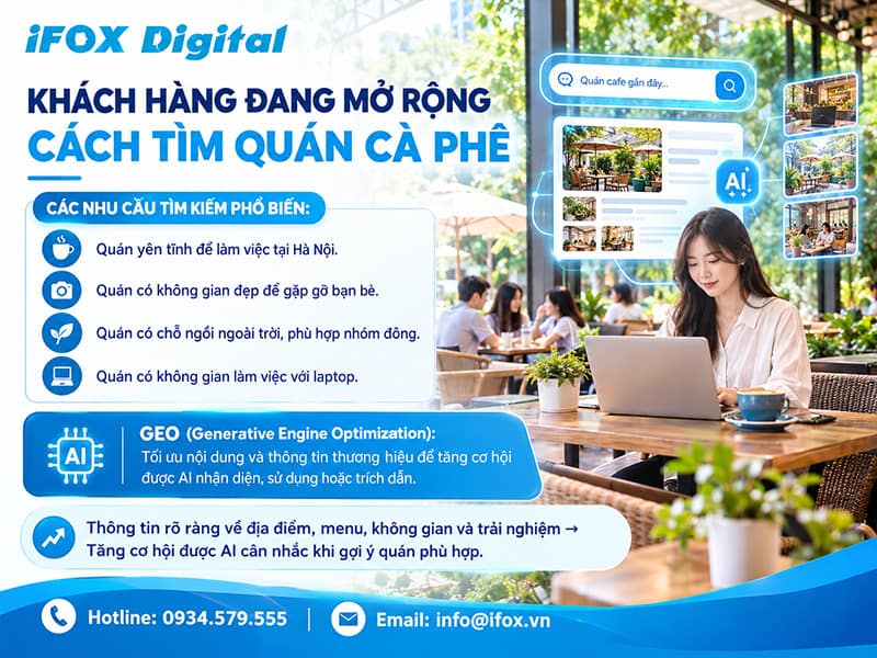 Khách hàng đang mở rộng cách tìm quán cà phê