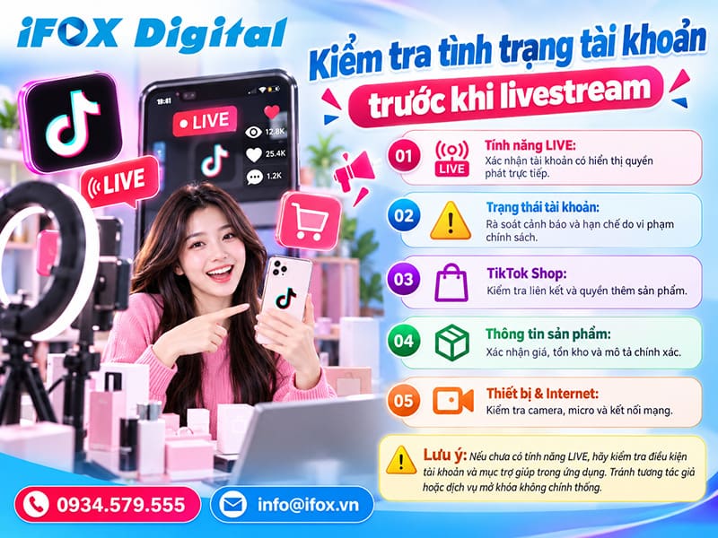 Kiểm tra tình trạng tài khoản trước khi livestream