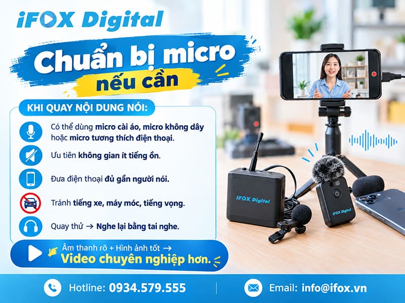 Chuẩn bị micro nếu cần