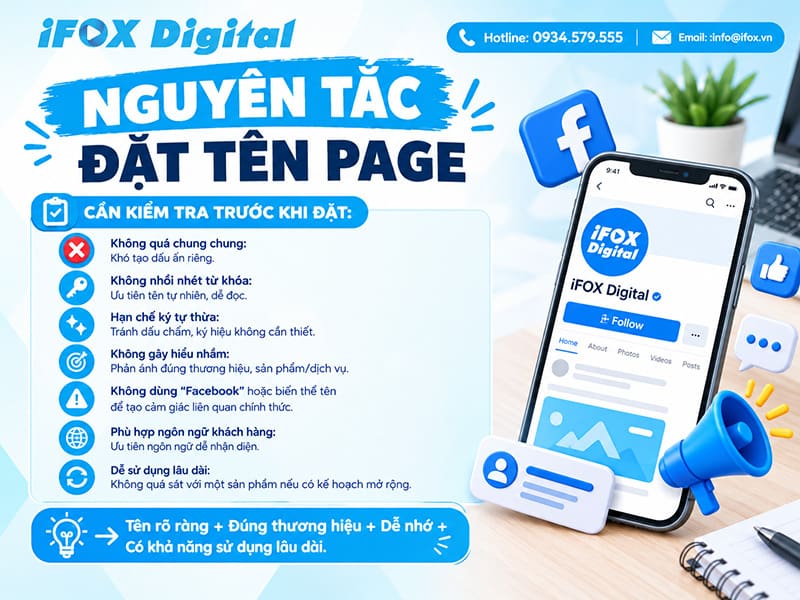 Những lưu ý khi đặt tên Page Facebook