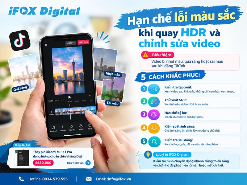 Hạn chế lỗi màu sắc khi quay HDR và chỉnh sửa video