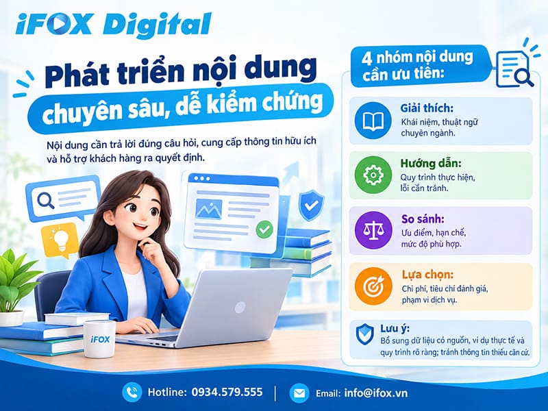 Phát triển nội dung chuyên sâu, dễ kiểm chứng
