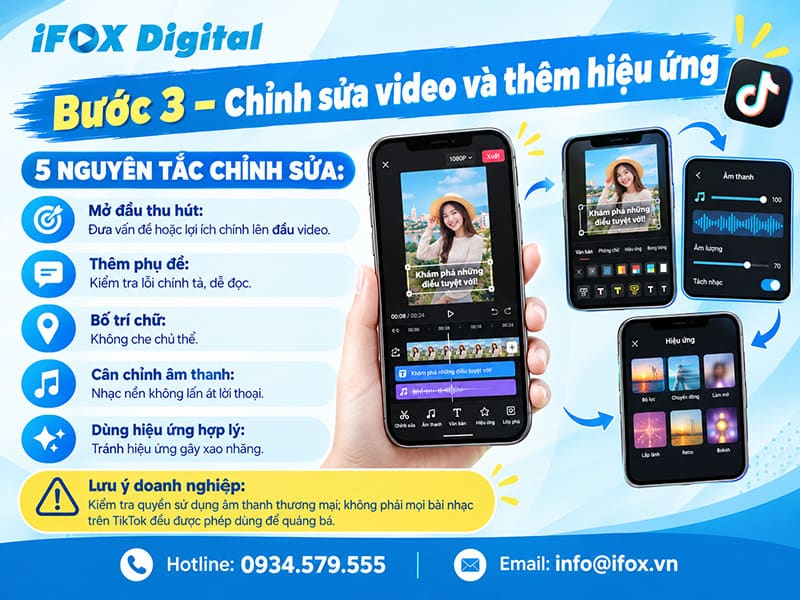 Bước 3 – Chỉnh sửa video và thêm hiệu ứng