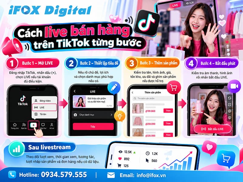 Cách live bán hàng trên TikTok từng bước