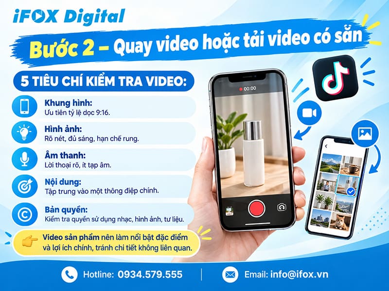 Bước 2 – Quay video hoặc tải video có sẵn