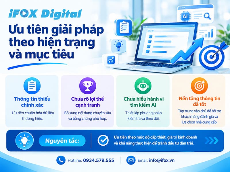 Ưu tiên giải pháp theo hiện trạng và mục tiêu