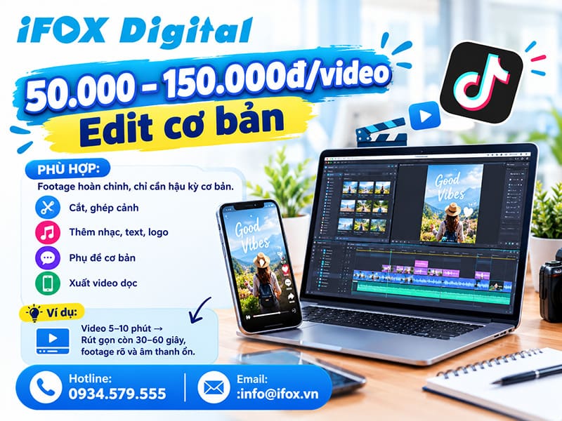 50.000 – 150.000đ/video: Edit cơ bản