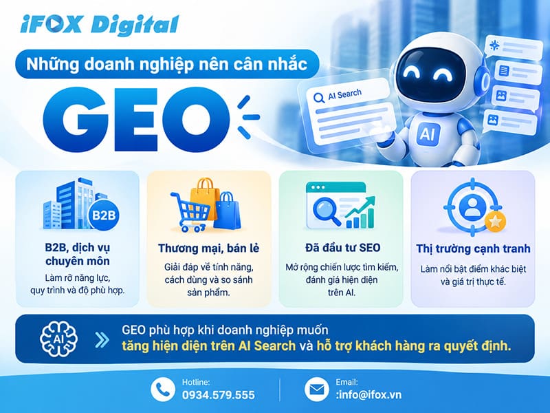 Những doanh nghiệp nên cân nhắc GEO