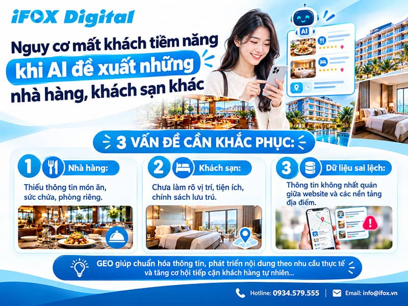 Nguy cơ mất khách tiềm năng khi AI đề xuất những nhà hàng, khách sạn khác